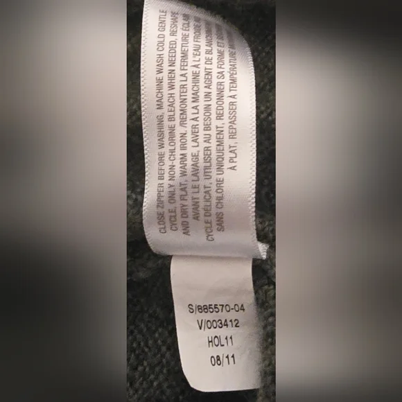 Old Navy Gray Jacket Lime Stitching, Hooded Zippered Sweater Women's Size L - Picture 12 of 14